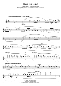 page one of Clair De Lune (Flute Solo)