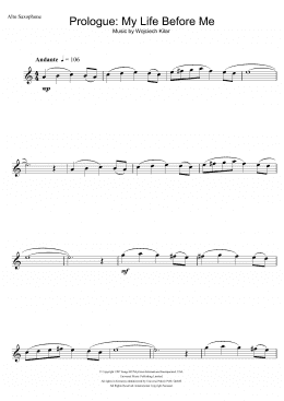page one of Prologue: My Life Before Me (from The Portrait Of A Lady) (Alto Sax Solo)