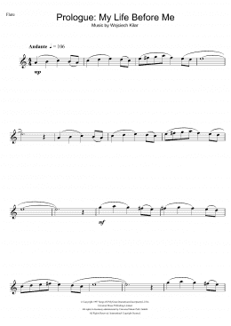 page one of Prologue: My Life Before Me (from The Portrait Of A Lady) (Flute Solo)