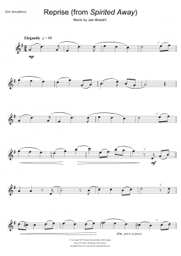 page one of Reprise ... (from Spirited Away) (Alto Sax Solo)