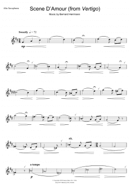 page one of Scene D'Amour (from Vertigo) (Alto Sax Solo)
