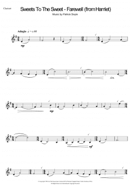 page one of Sweets To The Sweet - Farewell (from Hamlet) (Clarinet Solo)