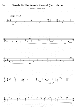 page one of Sweets To The Sweet - Farewell (from Hamlet) (Flute Solo)