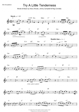 page one of Try A Little Tenderness (Alto Sax Solo)