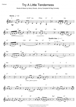 page one of Try A Little Tenderness (Clarinet Solo)