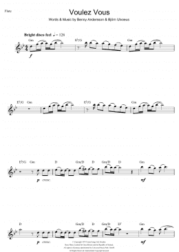 page one of Voulez Vous (Flute Solo)