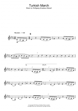 page one of Turkish March (Alto Sax Solo)