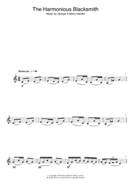 page one of The Harmonious Blacksmith (Alto Sax Solo)