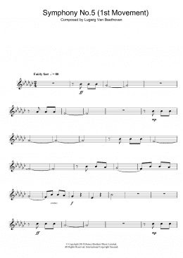 page one of Theme From Symphony No. 5, Op. 67 (1st Movement) (Alto Sax Solo)