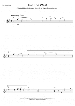 page one of Into The West (from The Lord Of The Rings: The Return Of The King) (Alto Sax Solo)