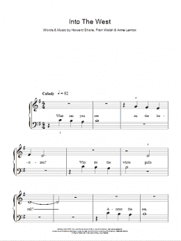page one of Into The West (from The Lord Of The Rings: The Return Of The King) (Easy Piano)
