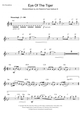 page one of Eye Of The Tiger (Alto Sax Solo)