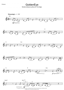 page one of GoldenEye (Clarinet Solo)
