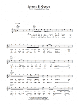 page one of Johnny B. Goode (Lead Sheet / Fake Book)