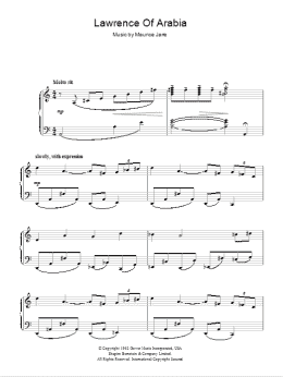 page one of Lawrence Of Arabia (Main Titles) (Piano Solo)