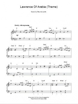 page one of Lawrence Of Arabia (Main Titles) (Easy Piano)