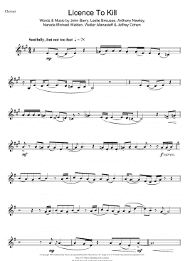 page one of Licence To Kill (Clarinet Solo)