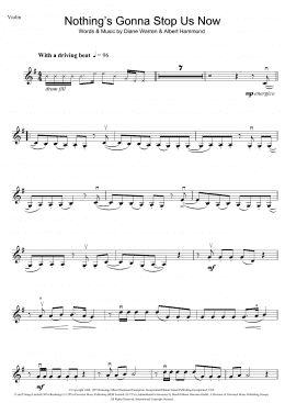 page one of Nothing's Gonna Stop Us Now (Violin Solo)