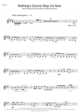 page one of Nothing's Gonna Stop Us Now (Clarinet Solo)