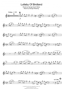 page one of Lullaby Of Birdland (Tenor Sax Solo)