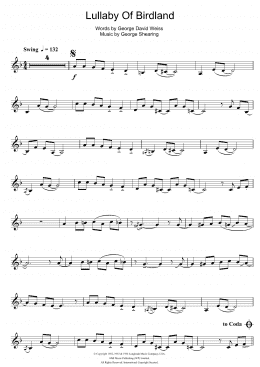 page one of Lullaby Of Birdland (Trumpet Solo)