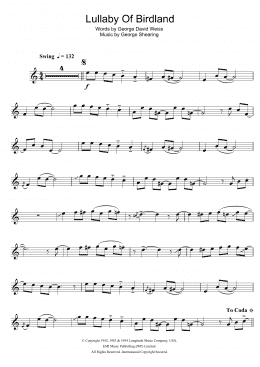 page one of Lullaby Of Birdland (Alto Sax Solo)