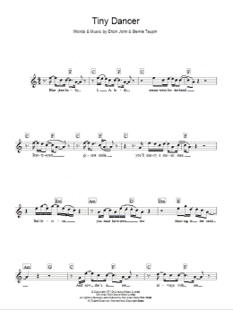page one of Tiny Dancer (Lead Sheet / Fake Book)