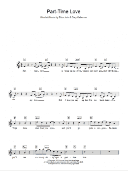 page one of Part-Time Love (Lead Sheet / Fake Book)
