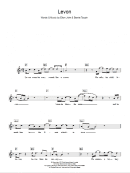 page one of Levon (Lead Sheet / Fake Book)
