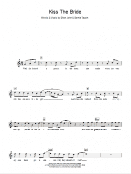 page one of Kiss The Bride (Lead Sheet / Fake Book)