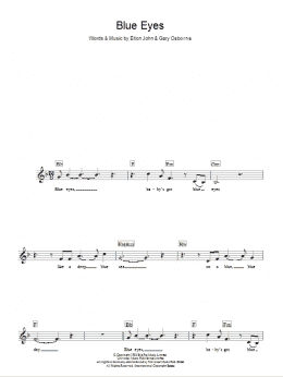 page one of Blue Eyes (Lead Sheet / Fake Book)