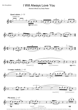 page one of I Will Always Love You (Alto Sax Solo)