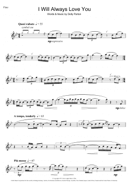 page one of I Will Always Love You (Flute Solo)