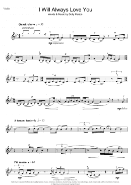 page one of I Will Always Love You (Violin Solo)