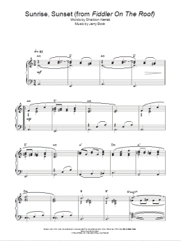 page one of Sunrise, Sunset (Piano Solo)