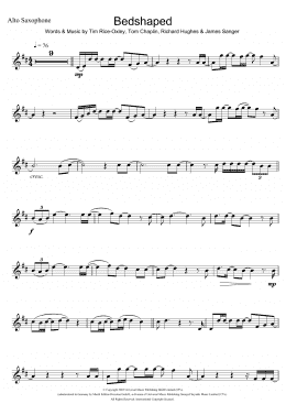 page one of Bedshaped (Alto Sax Solo)