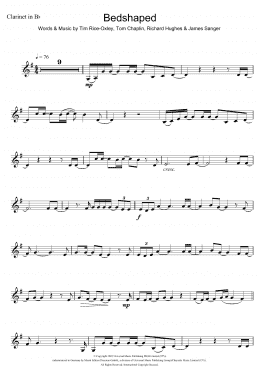 page one of Bedshaped (Clarinet Solo)