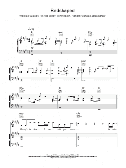page one of Bedshaped (Piano, Vocal & Guitar Chords)