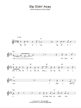 page one of Slip Slidin' Away (Lead Sheet / Fake Book)