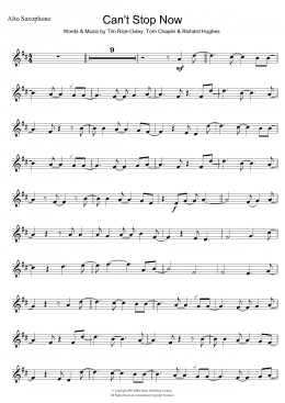 page one of Can't Stop Now (Alto Sax Solo)