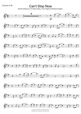 page one of Can't Stop Now (Clarinet Solo)