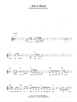 page one of I Am A Rock (Lead Sheet / Fake Book)