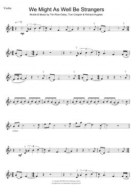 page one of We Might As Well Be Strangers (Violin Solo)