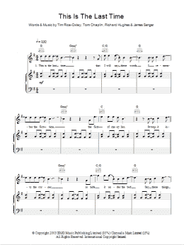 page one of This Is The Last Time (Piano, Vocal & Guitar Chords)