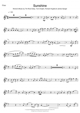 page one of Sunshine (Flute Solo)