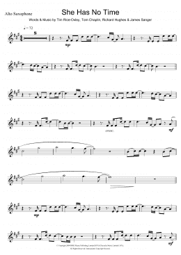 page one of She Has No Time (Alto Sax Solo)