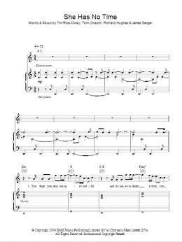page one of She Has No Time (Piano, Vocal & Guitar Chords)