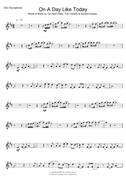 page one of On A Day Like Today (Alto Sax Solo)