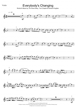 page one of Everybody's Changing (Violin Solo)