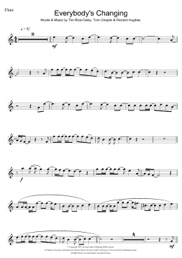 page one of Everybody's Changing (Flute Solo)